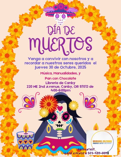 Flyer for Día de los muertos celebration