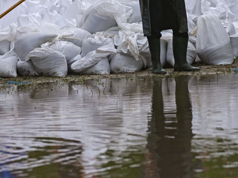 Sandbags in a flood