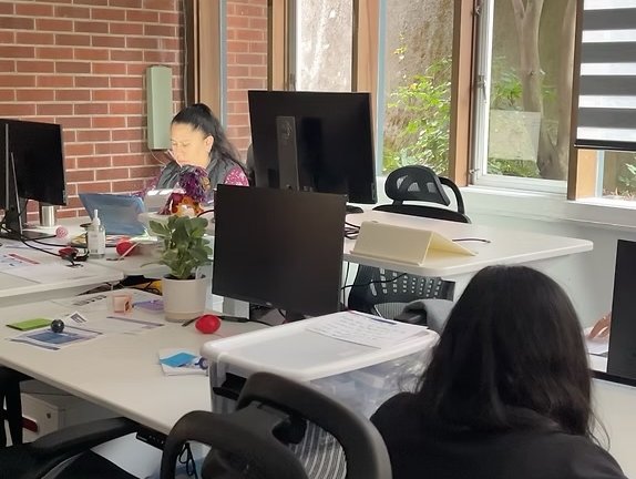 People working at computers