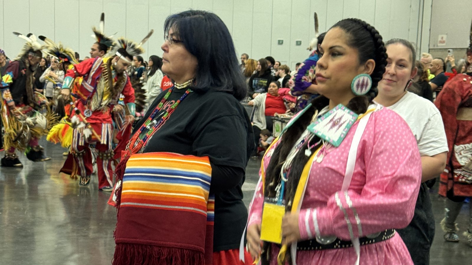 Michele Pinkham and another dancer in fancy dress at an event