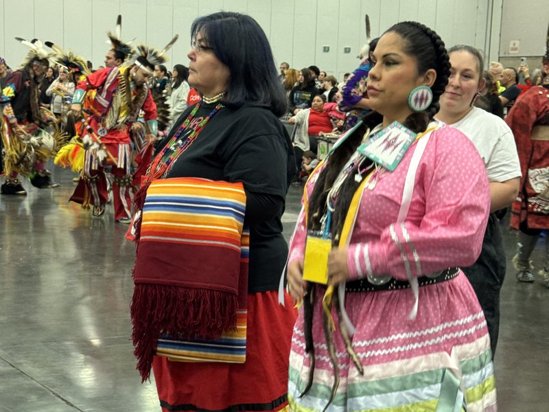 Michele Pinkham and another dancer in fancy dress at an event