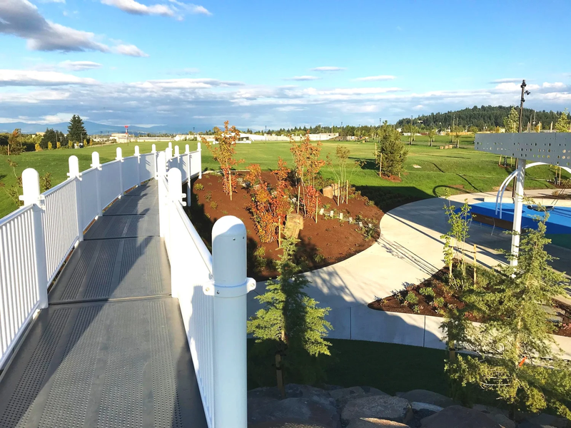 Overview of a new park and construction