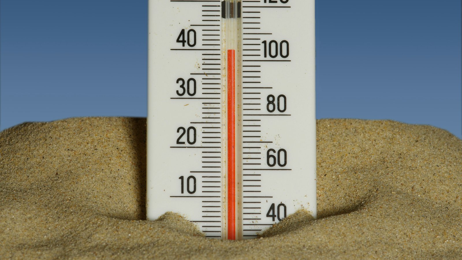 Thermometer in sand