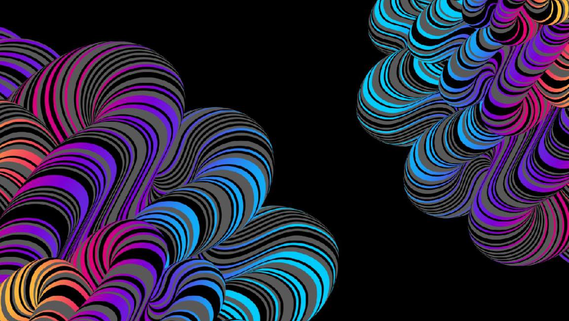 Decorative image of rainbow swirls