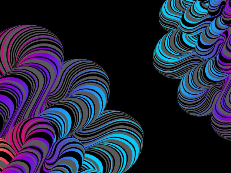 Decorative image of rainbow swirls