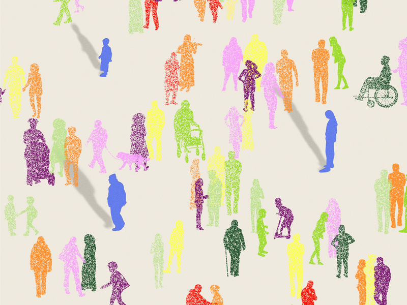 Illustration depicting social isolation