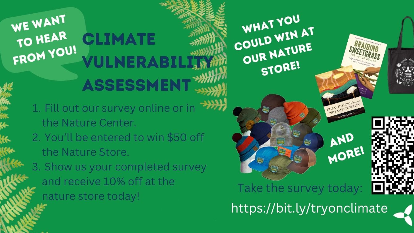Tryon Creek Climate Vulnerability Survey flyer