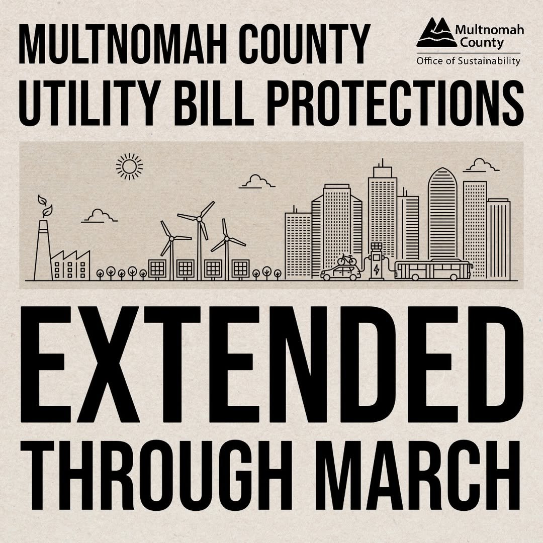 Multnomah County Utility protections extended through March